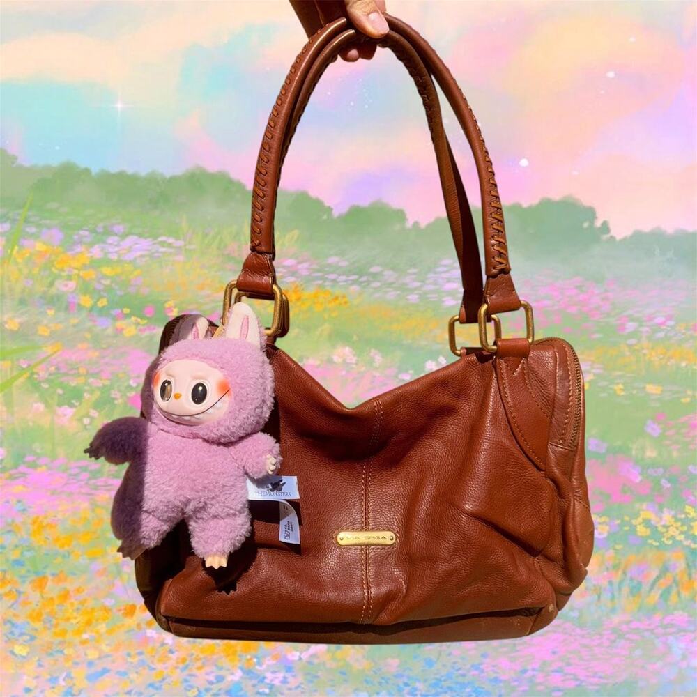saddle brown leather Via Spiga purse